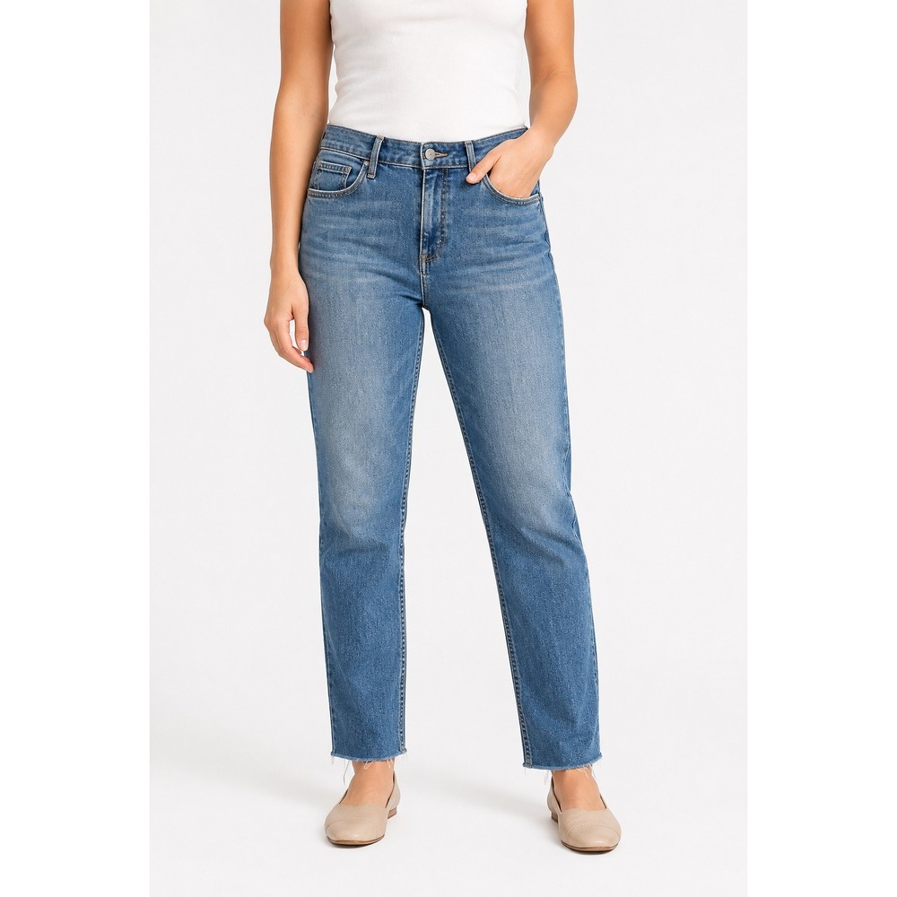 Frank & Eileen Jeans Women's 30 Derry High Rise Straight Leg Raw Hem